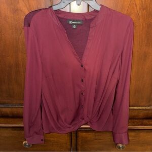 INC International Concepts Maroon Blouse